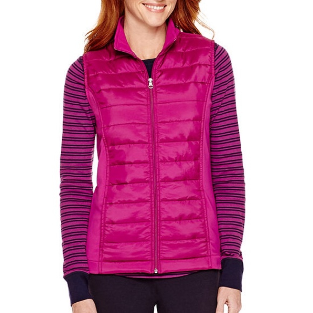 New with tags pink vest zip jacket small